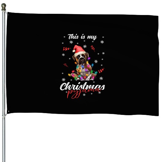Winter Christmas Pyjama Boxer House Flags