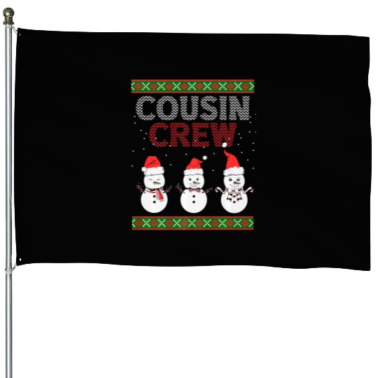 Cousin Crew Christmas Pajamas Gnome Tree Merry Xma House Flags