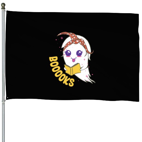 Cute Ghost Book Reading for teacher booooks House Flags