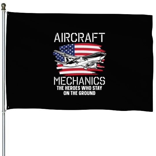 Aircraft Mechanic Us Flag House Flags