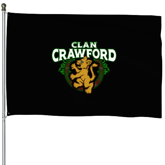 Clan Crawford Cute Baby Lion Rampant Kitten House Flags