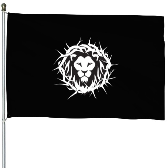 Lion of Judah With A Crown of Thorns Christian House Flags