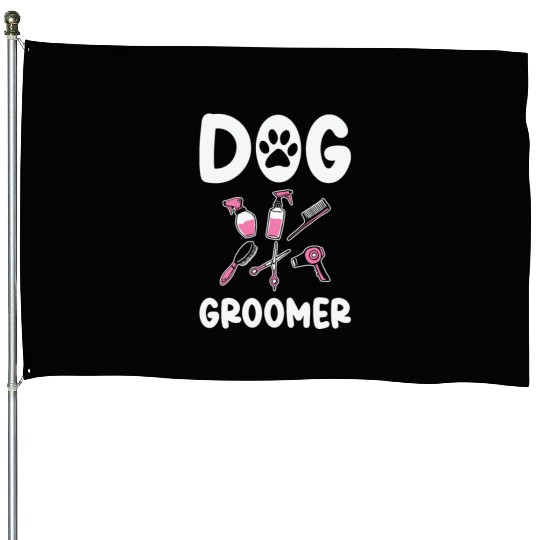 Dog Groomer Canine Grooming Hygiene House Flags
