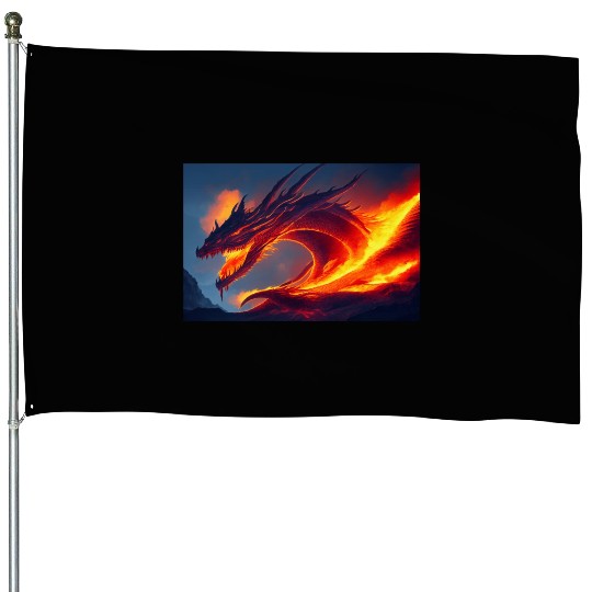Flaming Dragon House Flags