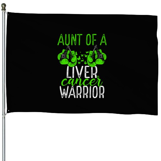 Aunt Liver Cancer Awareness Niece Nephew House Flags
