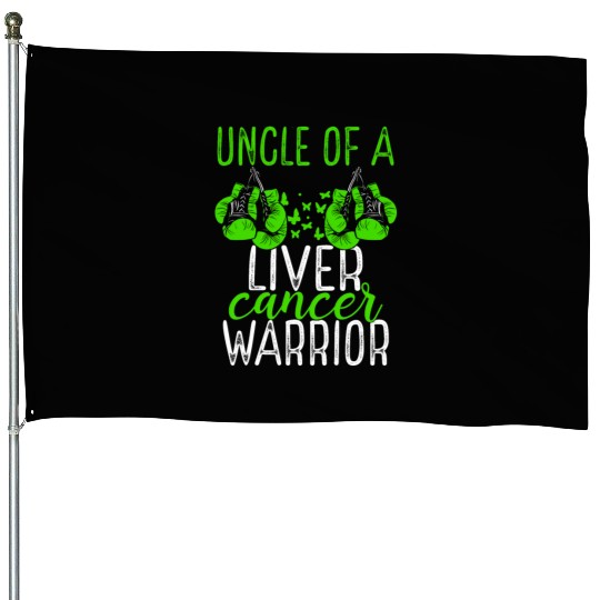 Uncle Liver Cancer Awareness Niece Nephew House Flags