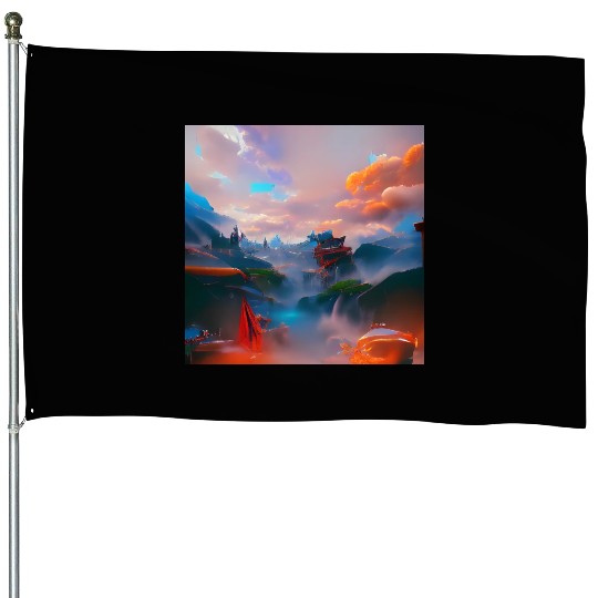 A Timeless World in a Distant Solar System Bright House Flags