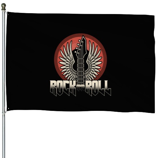 Rock And Roll Guitars House Flags