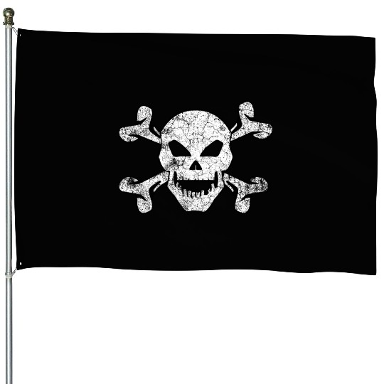 Textured Skull And Crossbones House Flags