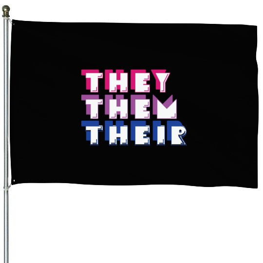 LBGT Flag Gay Pride Human They Them Their House Flags