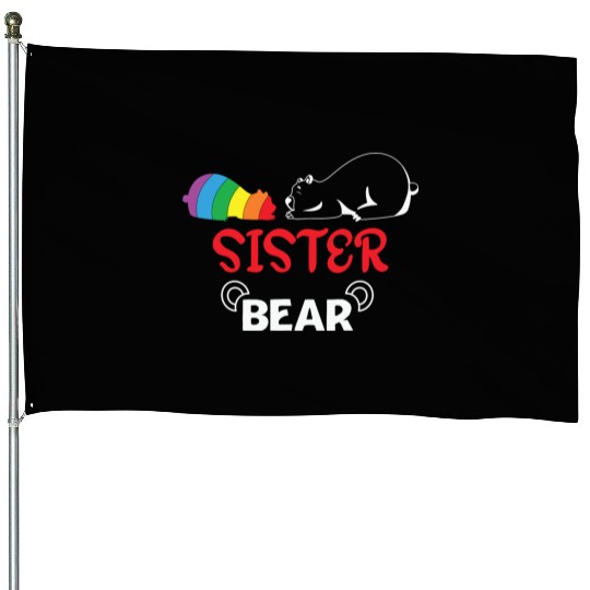 LBGT Flag Gay Pride Human Sister Bear House Flags