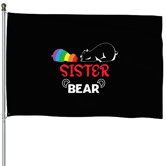 LBGT Flag Gay Pride Human Sister Bear House Flags