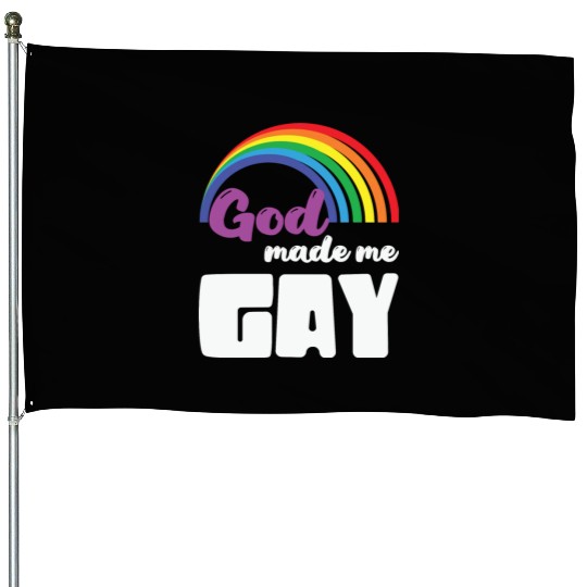 LBGT Flag Gay Pride Human God made me Gay House Flags