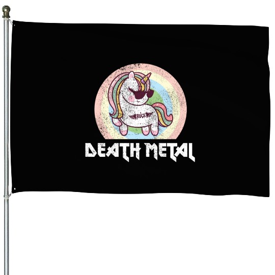 Goth Rock Satan Unicorn Festivals Death Metal House Flags