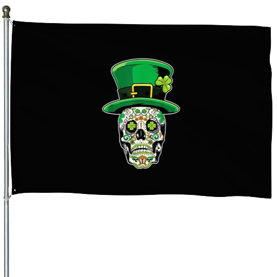 Sugar Skull | St Patricks Day of the Dead House Flags