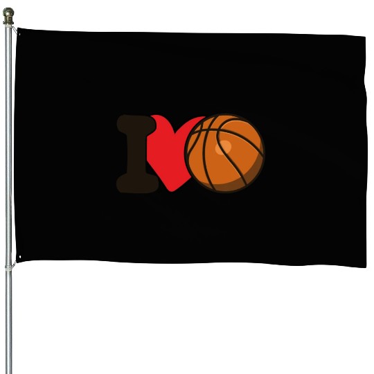 I Love Basketball For Basketball Lover House Flags