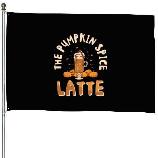 Pumpkin Spice Latte Halloween Coffee Lover Tarot House Flags