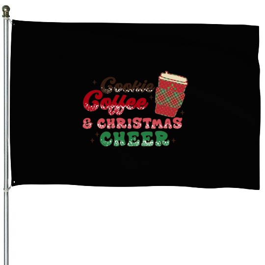 Cookie Coffee and Christmas Cheer House Flags