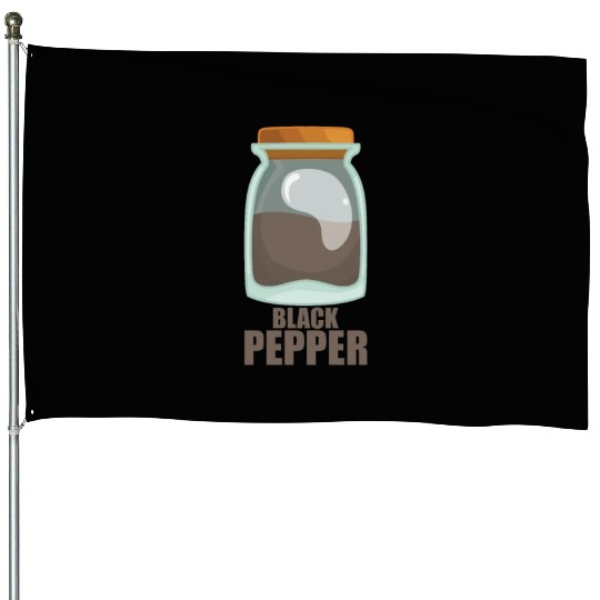 Black Pepper Spice Flavor Food Cooking House Flags