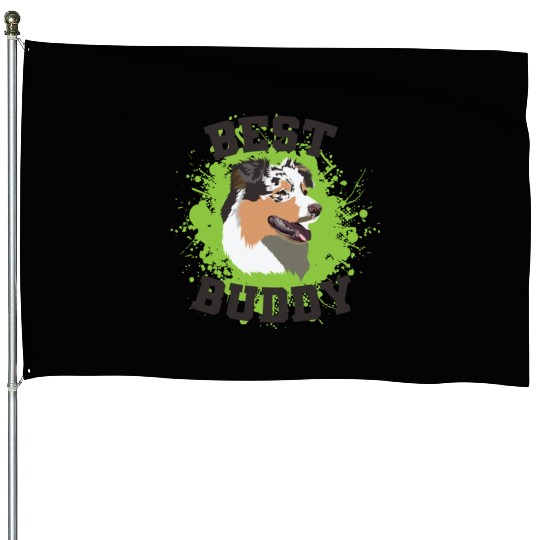 Best Buddy Australian Shepherd Dog Animal House Flags