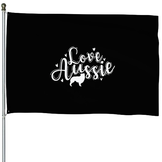 Love Aussie Australian Shepherd Dog House Flags