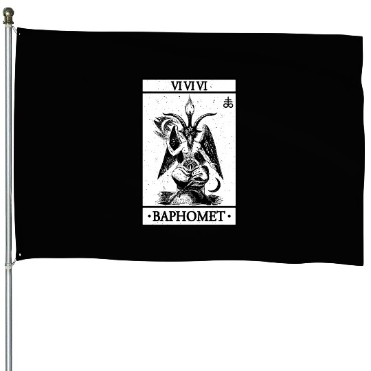 Baphomet Tarot Card Satanic Occult House Flags