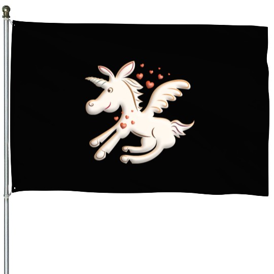 Unicorn Cute House Flags
