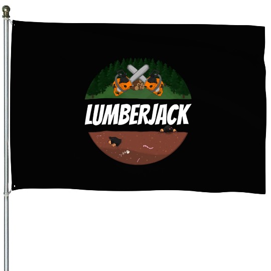 Lumberjack Chainsaw House Flags