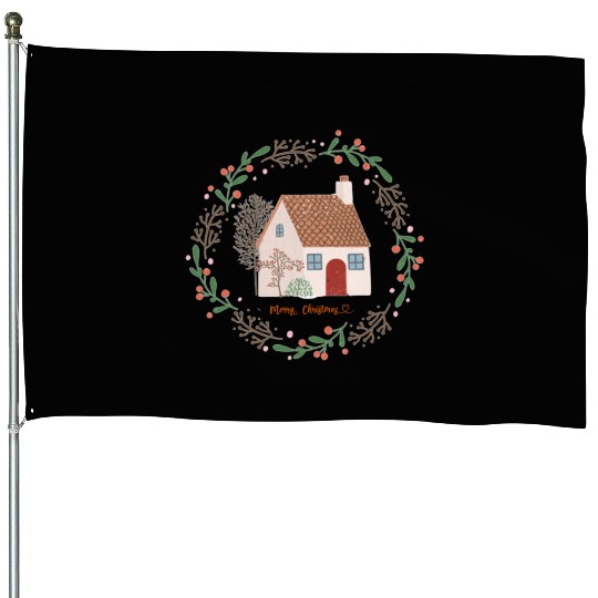 Merry Christmas | Home For The Holidays | Xmas House Flags