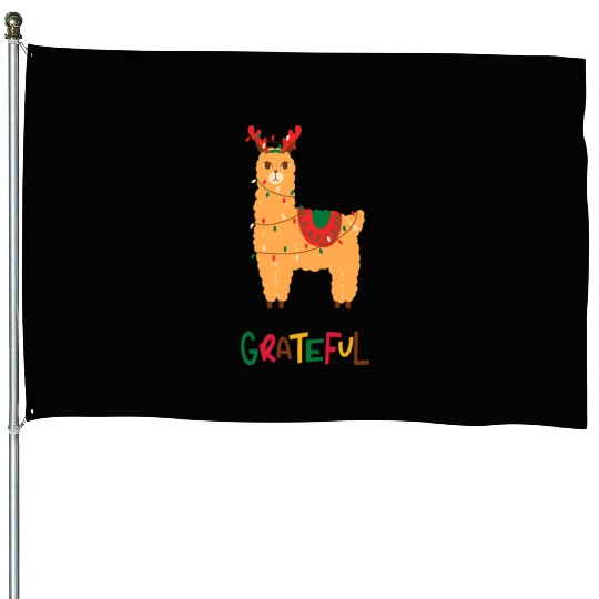 Fa La La La LLama - Grateful ! House Flags