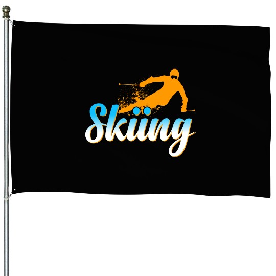 Skiing ski snow winter sports House Flags