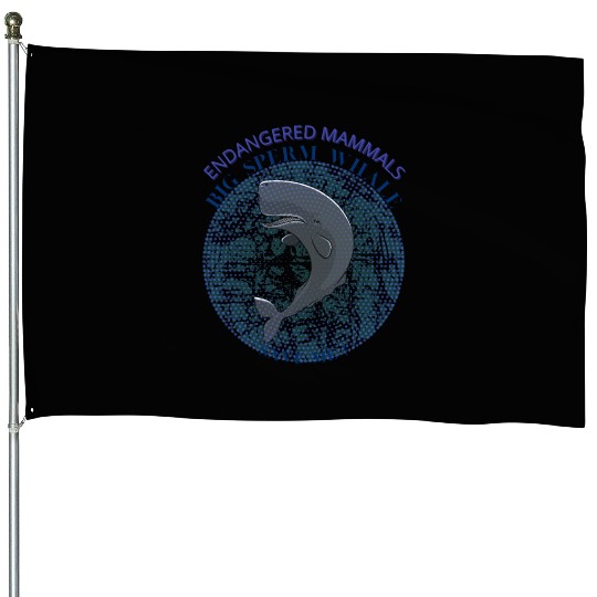 Mammals Endangered Big Sperm Whale House Flags