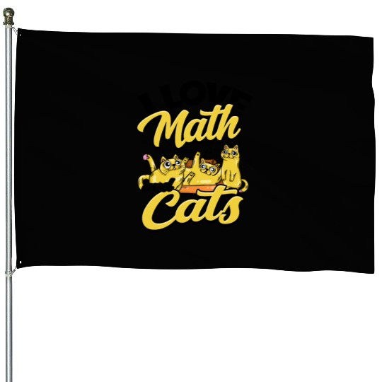 I love math and cats - cats House Flags