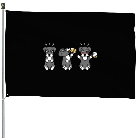 Schnauzer Beer Lover House Flags