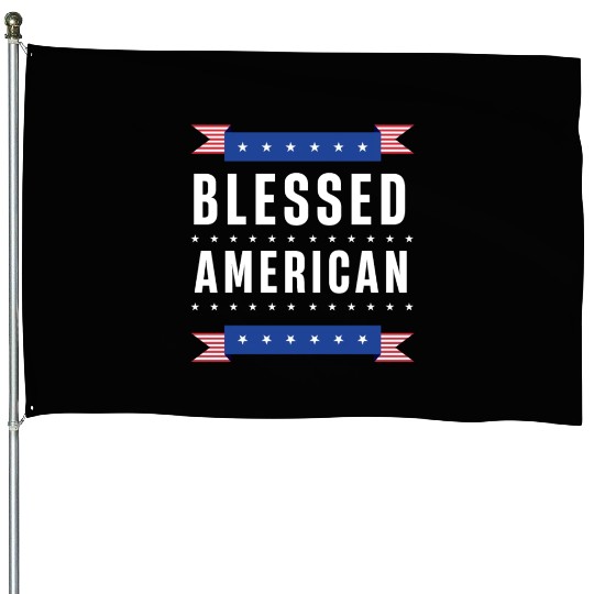 Blessed American USA US Patriotic America House Flags