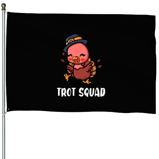 Thanksgiving Running Turkey Trot Squad House Flags