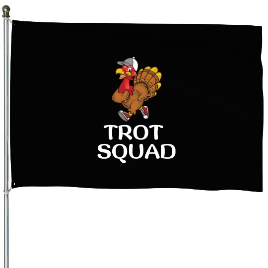 Thanksgiving Running Turkey Trot Squad House Flags
