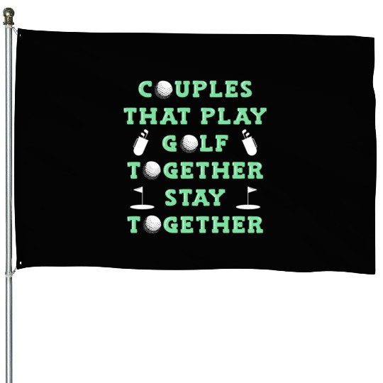 Golf Couple Golfer Golfing House Flags