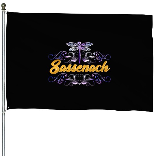 Sassenach Outlander Celtic Gaelic Dragonfly House Flags