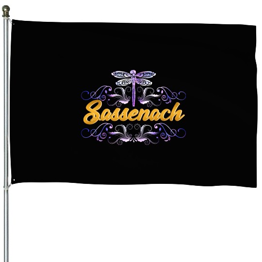 Sassenach Outlander Celtic Gaelic Dragonfly House Flags