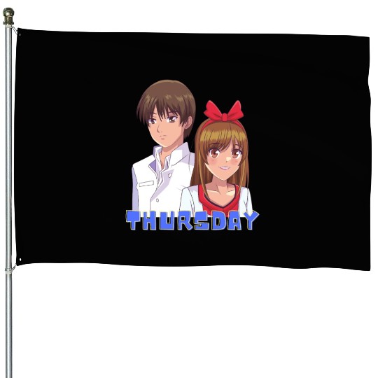 Anime Boy and Girl Day of The Week Thursday House Flags
