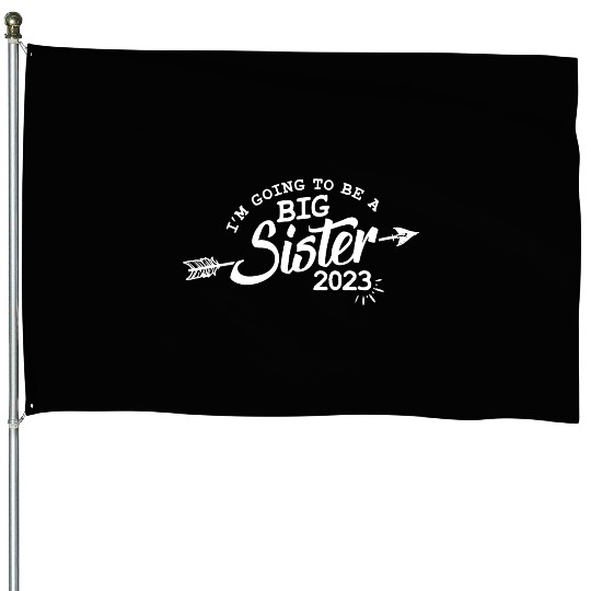 Going to be a Big sister 2023 pregnancy baby girls House Flags