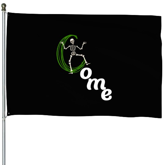 The horror skeleton House Flags