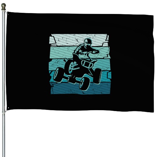 Quad Biker Graphic Offroad 4 wheeler ATV House Flags