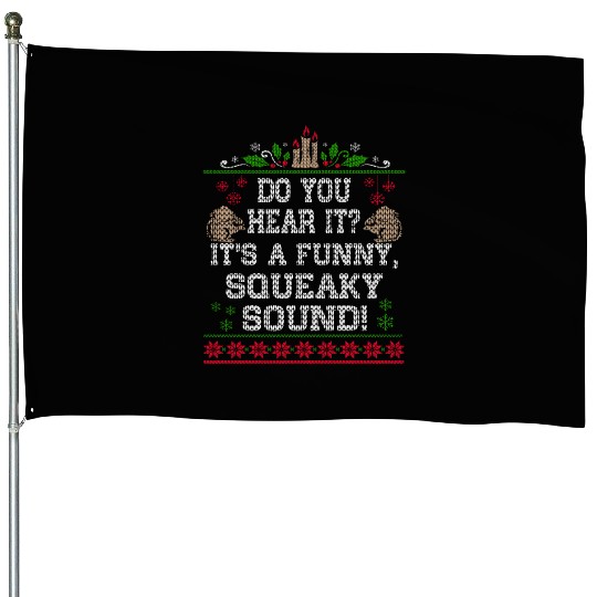 It s A Funny Squeaky Sound Christmas Squirrel House Flags