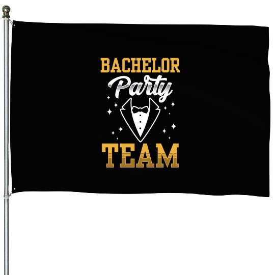 Bachelor Party Team Bride Groom House Flags