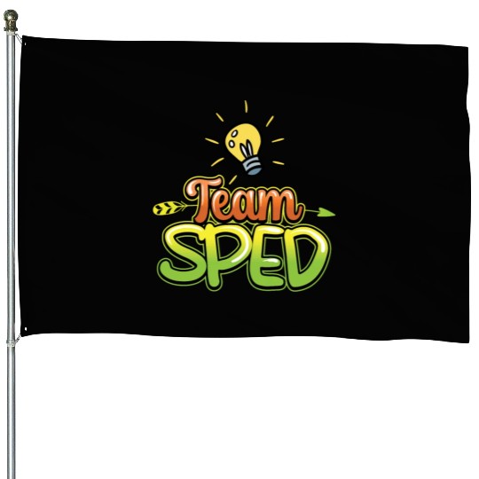 Team Sped Awareness Special Education Teacher House Flags