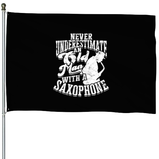 Silhouette of three man riding a motorcycle with House Flags