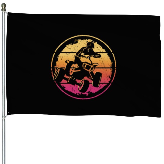 ATV Biker Vintage Motocross 4 wheeler Quad House Flags