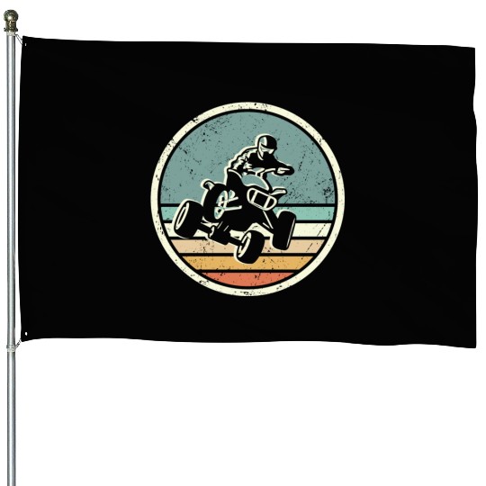 ATV Biker Retro Vintage 4 wheeler Quad House Flags